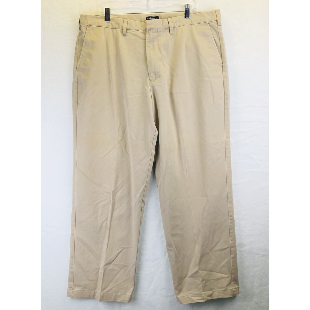 G.H. Bass & Co Mens 40x29 Chino Pants Khaki Tan Straight Leg Cotton Canvas CC